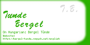 tunde bergel business card